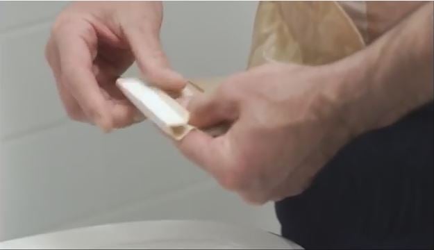 a close-up of an ostomy pouch