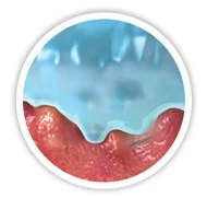 um planeta azul e vermelho