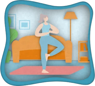 a drawing of a woman doing yoga